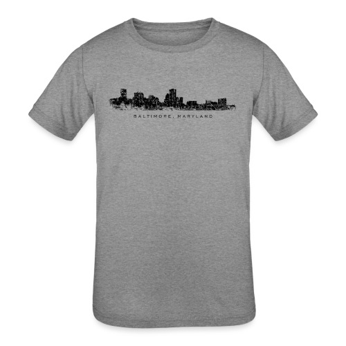 Baltimore, Maryland City Skyline Vintage Black - Kids' Tri-Blend T-Shirt