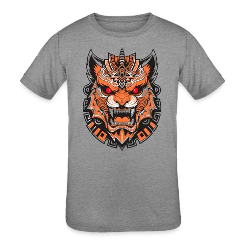 Tribal Demon Wolf Mask - Kids' Tri-Blend T-Shirt