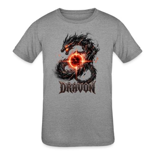 Dravon Fire Dragon Dark Fantasy Graphic T-Shirt - Kids' Tri-Blend T-Shirt