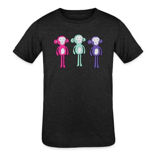 Three chill monkeys - Kids' Tri-Blend T-Shirt