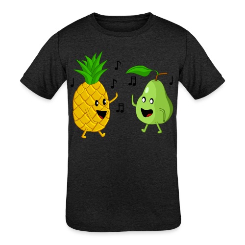 Dancing Pineapple and Pear - Kids' Tri-Blend T-Shirt
