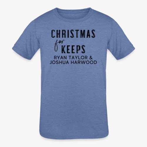 Christmas for Keeps Title Block - Black Font - Kids' Tri-Blend T-Shirt