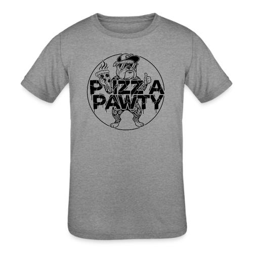 Pizza Pawty Bulldog T-Shirt | Funny Dog Pizza Tee - Kids' Tri-Blend T-Shirt