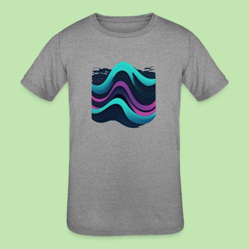 Abstract Wavy Ocean Pattern - Kids' Tri-Blend T-Shirt