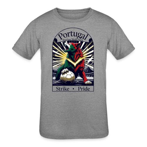 Portugal Iberian Wolf Soccer T Shirt, Pride Gift - Kids' Tri-Blend T-Shirt
