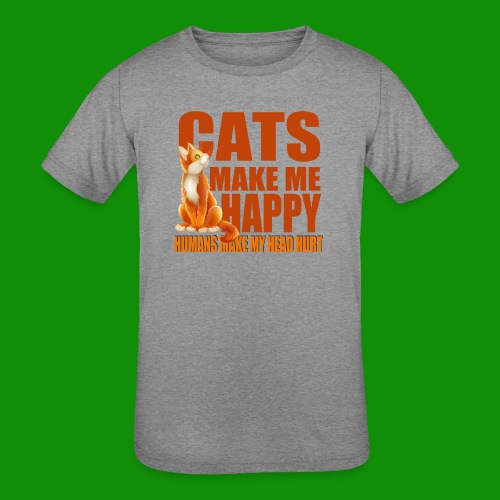 Cats Make Me Happy - Kids' Tri-Blend T-Shirt