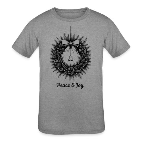 Peace & Joy T-Shirt | Minimalist Elegant Christmas - Kids' Tri-Blend T-Shirt