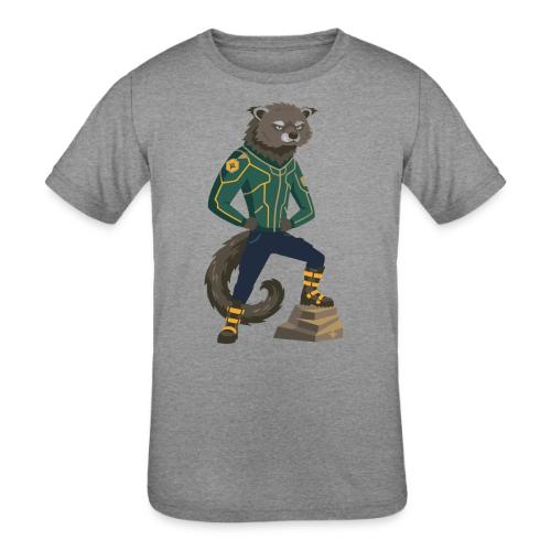 Raccoon Ranger in Neon Armor - Kids' Tri-Blend T-Shirt