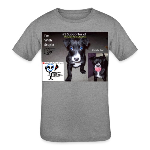 OTchanCharlieRoo Front with Mr Grey Back - Kids' Tri-Blend T-Shirt