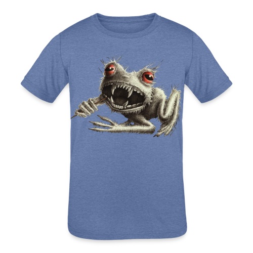 Werefrog - Frog with Toothpick - Kids' Tri-Blend T-Shirt