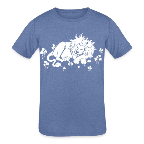 Clover King White Cute Lion Shamrock Irish - Kids' Tri-Blend T-Shirt