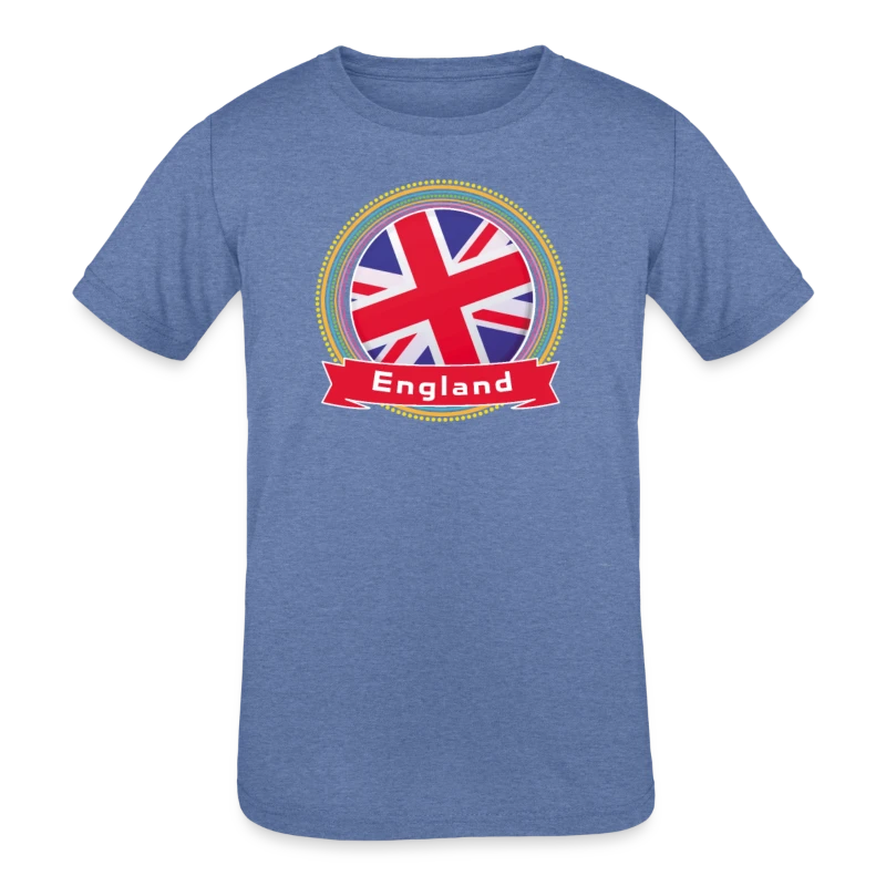 England Happy Holi Color Framed England Flag Banne - Kids' Tri-Blend T-Shirt