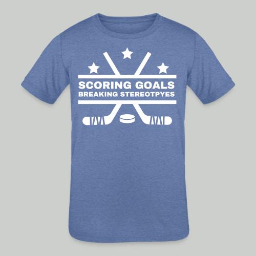 SCORING GOALS, BREAKING STEREOTYPES - Kids' Tri-Blend T-Shirt