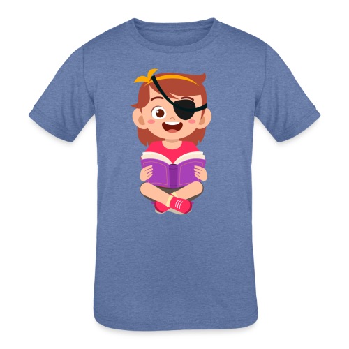 Little girl with eye patch - Kids' Tri-Blend T-Shirt