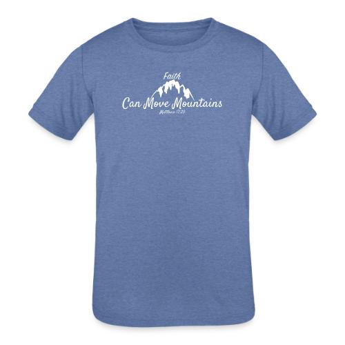 faith move can mountains Matthew 17:20 white - Kids' Tri-Blend T-Shirt