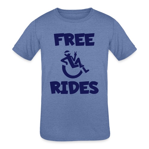 This wheelchair user gives free rides - Kids' Tri-Blend T-Shirt