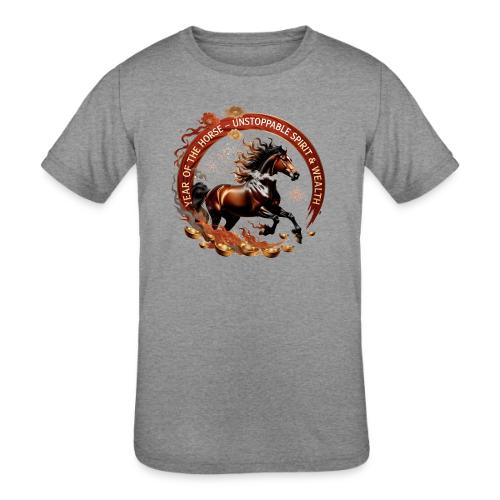 Year of the Horse Fiery Spirit T Shirt, Lunar New - Kids' Tri-Blend T-Shirt