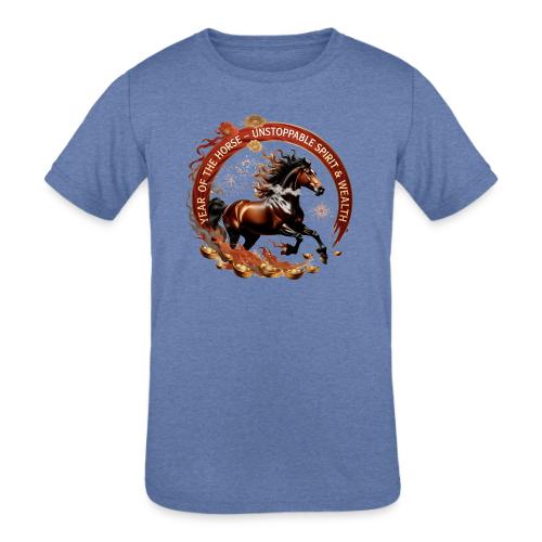 Year of the Horse Fiery Spirit T Shirt, Lunar New - Kids' Tri-Blend T-Shirt