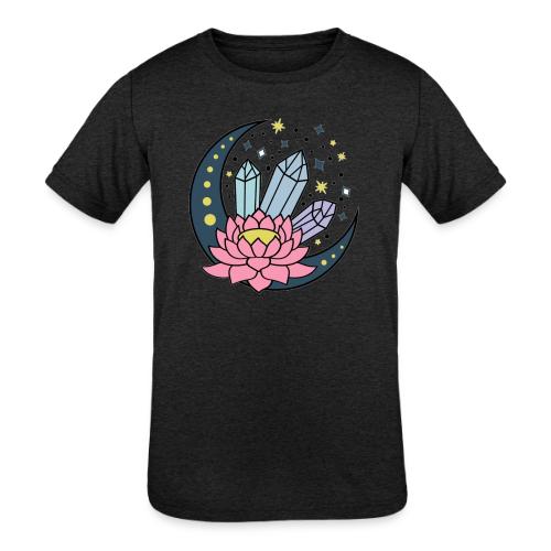 Half A Moon, Healing Crystals Lotus Flower - Kids' Tri-Blend T-Shirt