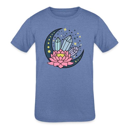 Half A Moon, Healing Crystals Lotus Flower - Kids' Tri-Blend T-Shirt