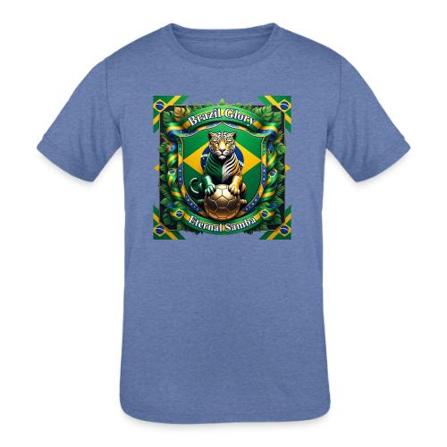 Brazil Jaguar Glory T-Shirt, Flag Pride Badge Gift - Kids' Tri-Blend T-Shirt