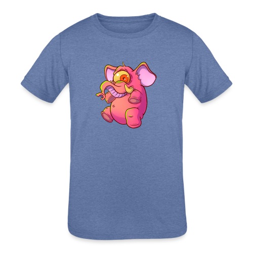 Pink elephant cyclops - Kids' Tri-Blend T-Shirt