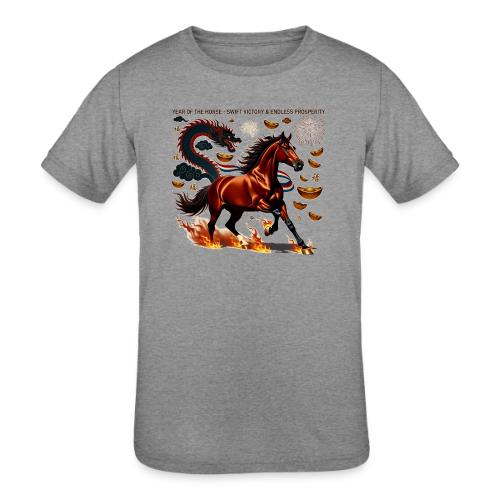 Year of the Horse Victory T Shirt, Lunar New Year - Kids' Tri-Blend T-Shirt