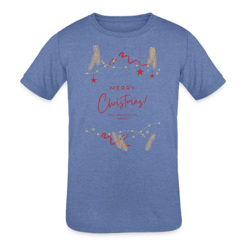 Merry Christmas Typography Design - Kids' Tri-Blend T-Shirt