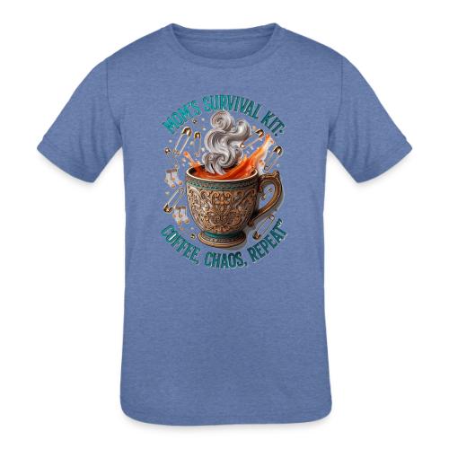 Mom's Survival Kit Tee | Coffee Chaos - Kids' Tri-Blend T-Shirt