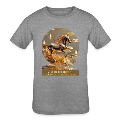 Year of the Horse Abundance T Shirt, Lunar NY Gift - Kids' Tri-Blend T-Shirt