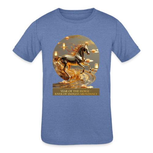 Year of the Horse Abundance T Shirt, Lunar NY Gift - Kids' Tri-Blend T-Shirt