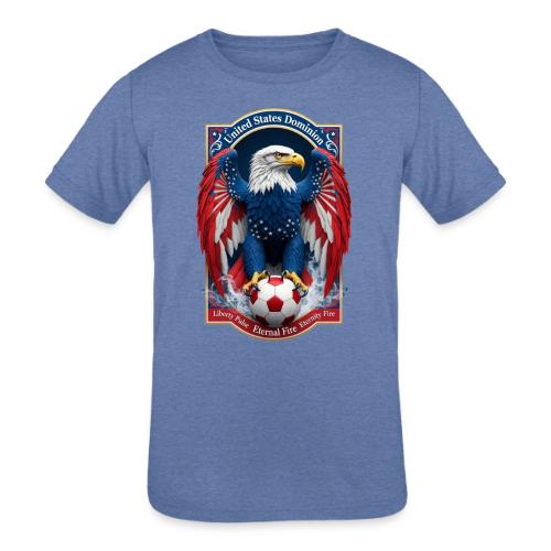 USA Eagle Emblem T Shirt, USA Soccer Pride Gift - Kids' Tri-Blend T-Shirt