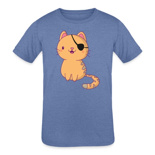 Cat with 3D glasses doing Vision Therapy! - Kids' Tri-Blend T-Shirt