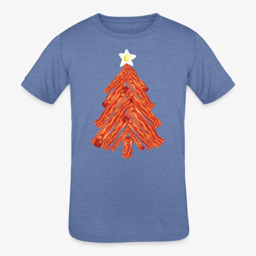 Funny Bacon and Egg Christmas Tree - Kids' Tri-Blend T-Shirt