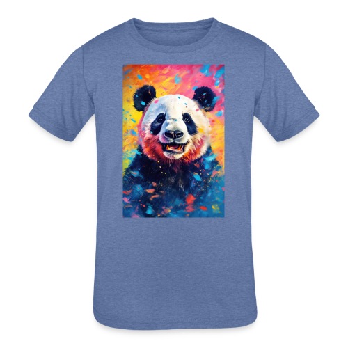 Paint Splatter Panda Bear - Kids' Tri-Blend T-Shirt