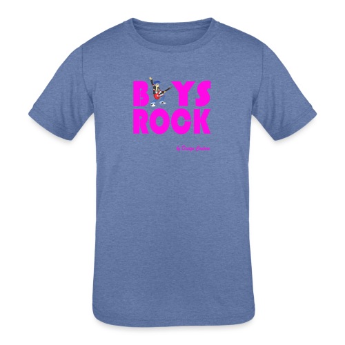 BOYS ROCK PINK - Kids' Tri-Blend T-Shirt