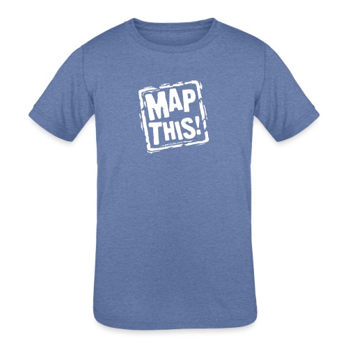 MapThis! White Stamp Logo - Kids' Tri-Blend T-Shirt