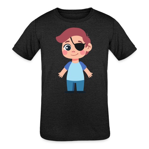 Boy with eye patch - Kids' Tri-Blend T-Shirt