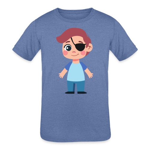 Boy with eye patch - Kids' Tri-Blend T-Shirt