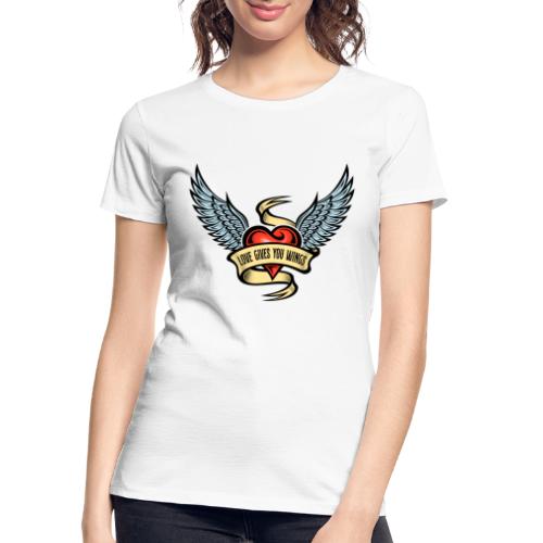 Love Gives You Wings, Heart With Wings - Women's Premium Organic T-Shirt