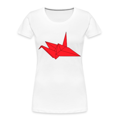 Origami Paper Crane Design - Red - Women's Premium Organic T-Shirt