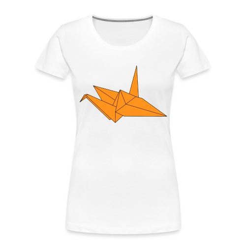 Origami Paper Crane Design - Orange - Women's Premium Organic T-Shirt