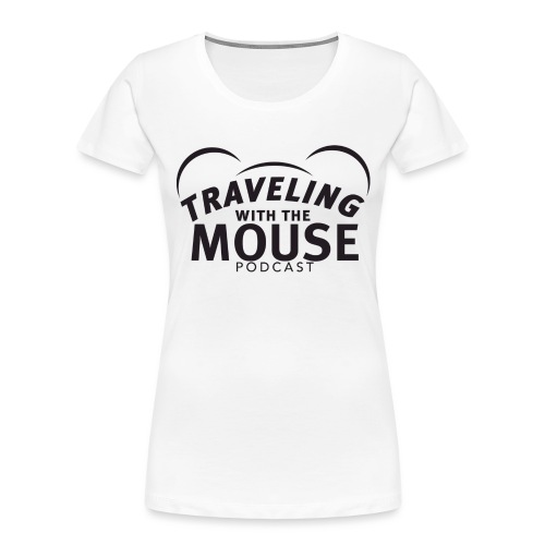 TravelingWithTheMouse logo transparent blk LG Crop - Women's Premium Organic T-Shirt