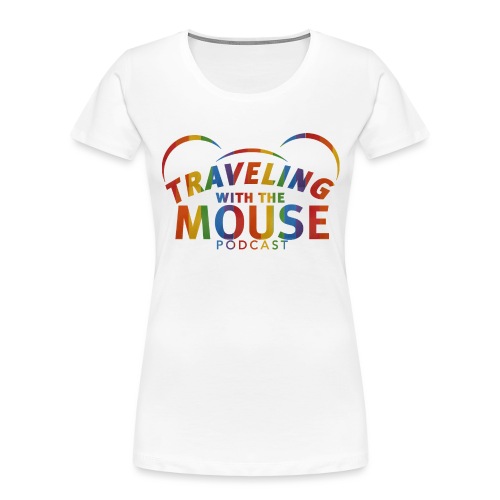 TravelingWithTheMouse logo transparent Rainbow Cr - Women's Premium Organic T-Shirt