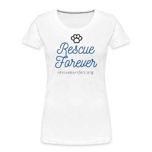 Rescue Purrfect Cursive Paw Print - Women's Premium Organic T-Shirt