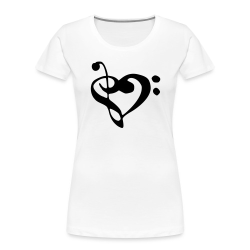musical note with heart - Women's Premium Organic T-Shirt