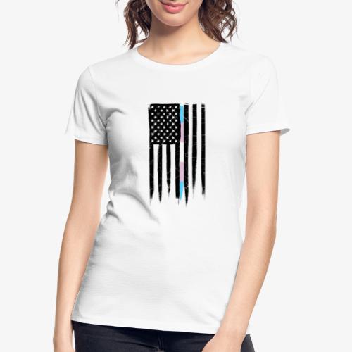 Transgender Thin Line American Flag - Women's Premium Organic T-Shirt