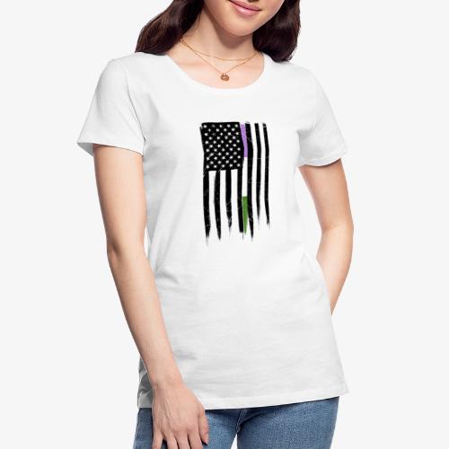 Genderqueer Thin Line American Flag - Women's Premium Organic T-Shirt