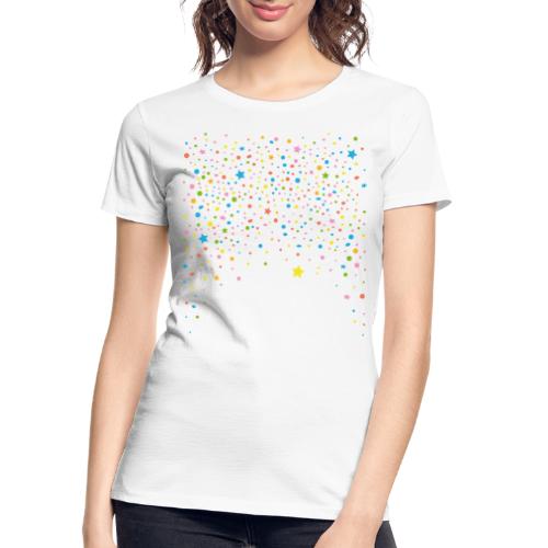 Silvester. Colorful confetti with stars. - Women's Premium Organic T-Shirt