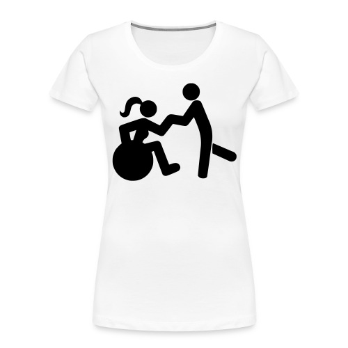 Dancing lady wheelchair user with man - Women's Premium Organic T-Shirt